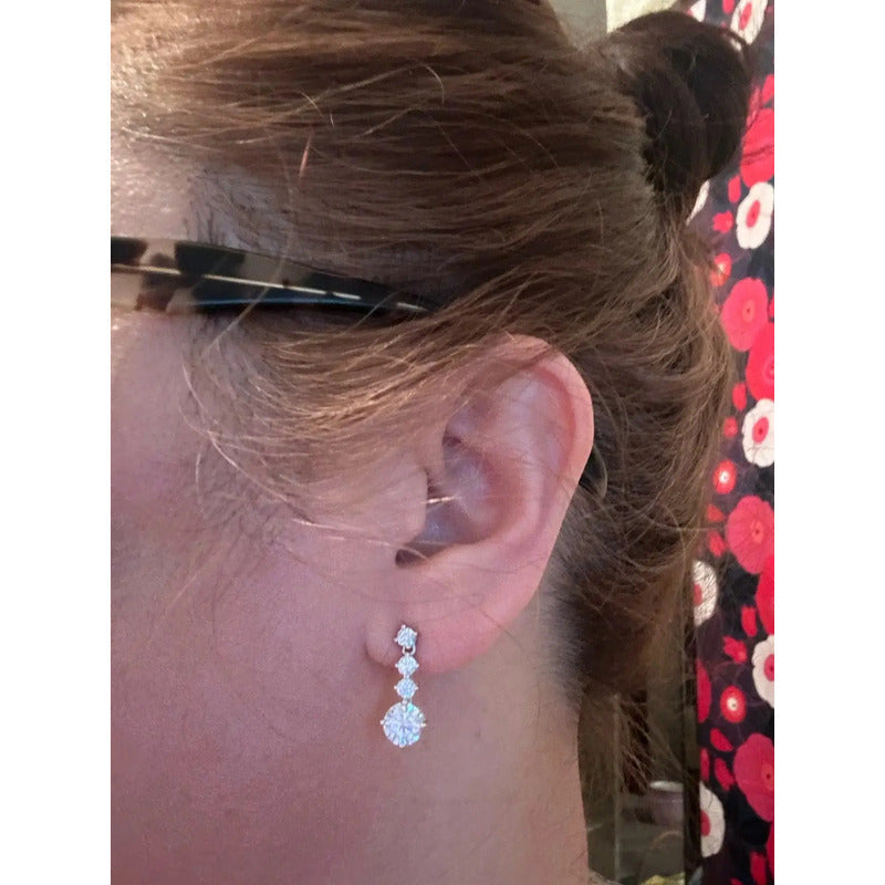 Aretes De Moissanita De 2.8ct-plata 925 C/ Certificado Gra