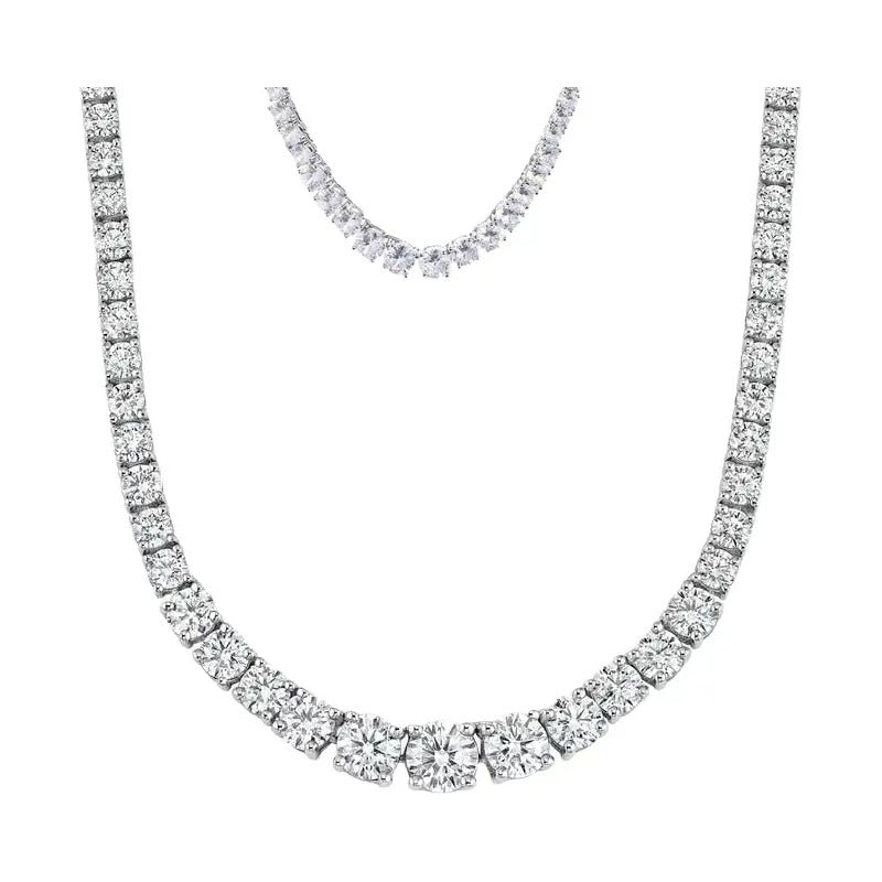 Cadena De Moissanita 40 Kilates Plata 925 5mm Hombre Y Mujer Plateado