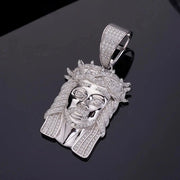 Dije De Cara De Jesús Cristo Con Moissanite-plata 925-oro 8k Plateado