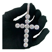 Dije De Cruz De Moissanitas Unisex Plata 925 Diamond Tester. Plateado