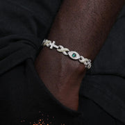Pulsera Cruz Ojo Pulso Plata 925 Moisanite Ct Hombre Papá