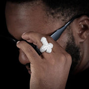 Anillo De Hombre Cruz Baguette Moissanite Plata 925 Icebox Plateado 10(dedo De Medio)