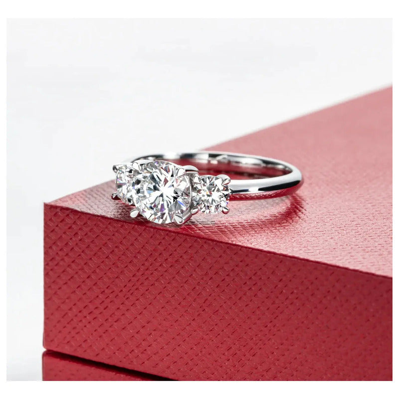 Anillo De Boda Diamante Lab Oro Solido 14k 5ct 9mm C/caja