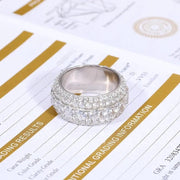 Anillo De Hombre Churumbela 3 Filas Moissanite Plata Icebox Plateado 10(dedo De Medio)