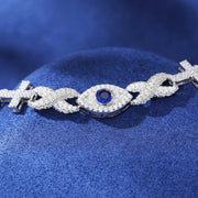 Pulsera Cruz Ojo Pulso Plata 925 Moisanite Ct Hombre Papá