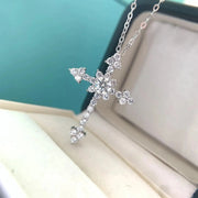 Dije De Cruz Para Mujer Moissanita 6.5mm Plata 925 Regalo Bb Plateado