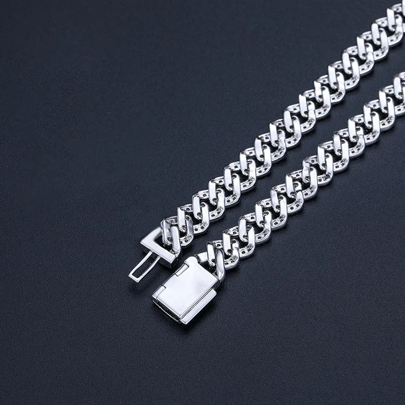 Pulso Cubana Pulsera Plata Esterlina 925 Moissanite Caja Ic
