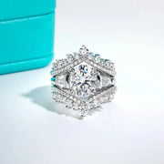 Anillo De Moissanita - Certificado 4.3ct - 3 Piedras D Vvs1