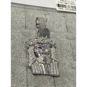 Dije De Cara De Jesús Cristo Con Moissanite-plata 925-oro 8k Plateado