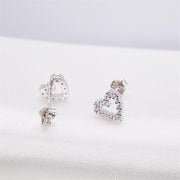 Aretes Corazón Forma Mujer Moissanita 6.5mm 1.5ct Plata 925.