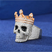 Anillo De Hombre Calavera Antrax Moissanite Plata 925 Icebox Plateado 10(dedo De Medio)