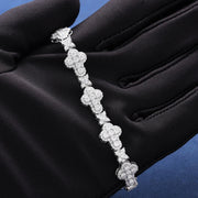 Pulso Cruz Cruzado Moissanite Plata 925 Hombre 10mm Ice Box. Plateado 19.05 Cm 19 Cm