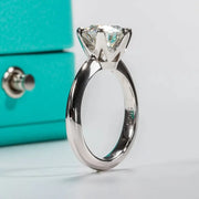 Anillo Solitario Boda Diamante De Lab 9mm 3ct Plata 925