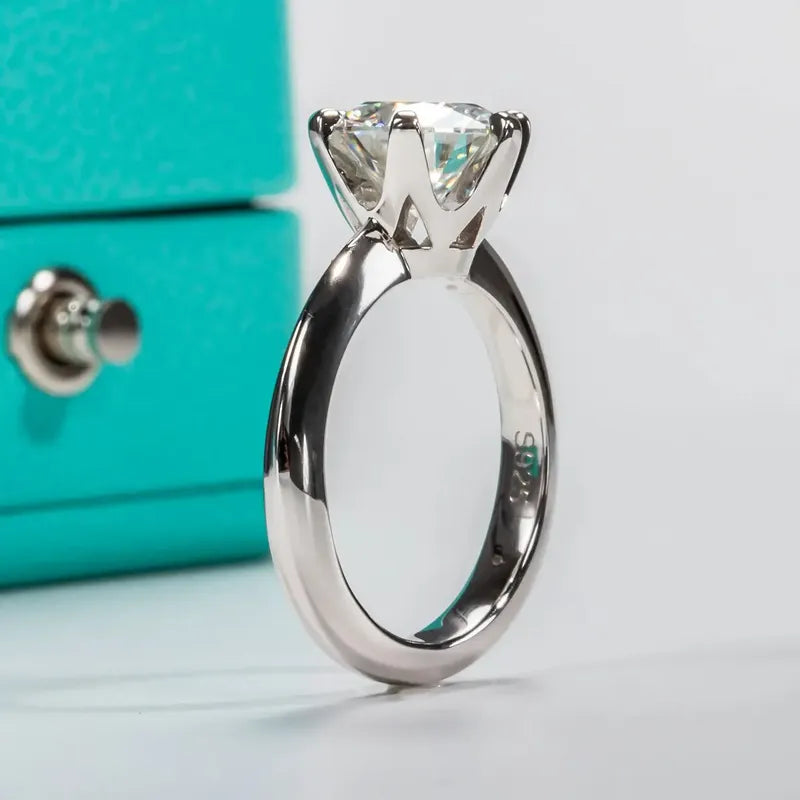 Anillo Solitario Boda Diamante De Lab 9mm 3ct Plata 925