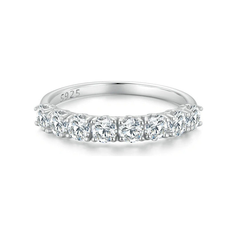 Anillo Moissanita Auxiliar 1.2 Ct 2mm Plata 925 Plateado 7