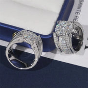 Anillo De Hombre Lujo Moissanite 4.25 Ct. Plata 925 Icebox.