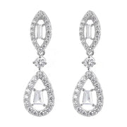Aretes Moissanita Colgantes Pera Vintage Diseñador Plata 925