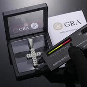 Dije Cruz De Plata 925 Lujo Con Moissanita 5ct Vvs C/gra.