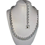 Cadena De Corazones Moissanite 30 Ct. Kilates Plata 925 10mm Plateado