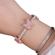 Pulsera De Mariposa 10mm Moissanita Lab Plata 925 Ice Box Plateado 19 Cm 19 Cm
