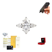 Anillo De Moissanita Corte Marquesa 5ct 9mm C/rings Auxiliar