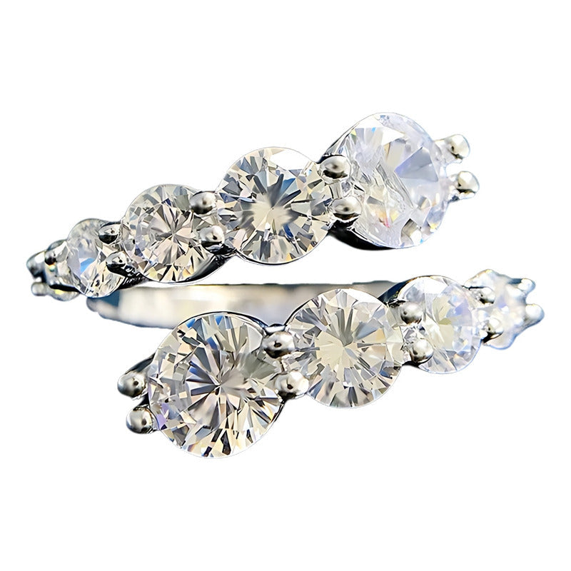 Anillo Churumbela 3.87 Ct. Moissanita Plata 925 Baño Oro 18k Plateado Adjustable