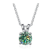 Conjunto De Joyas-moissanita Verde-anillo&pendientes&collar.
