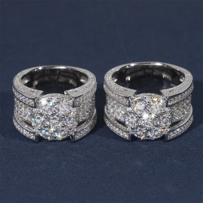 Anillo De Hombre Lujo Moissanite 4.25 Ct. Plata 925 Icebox.