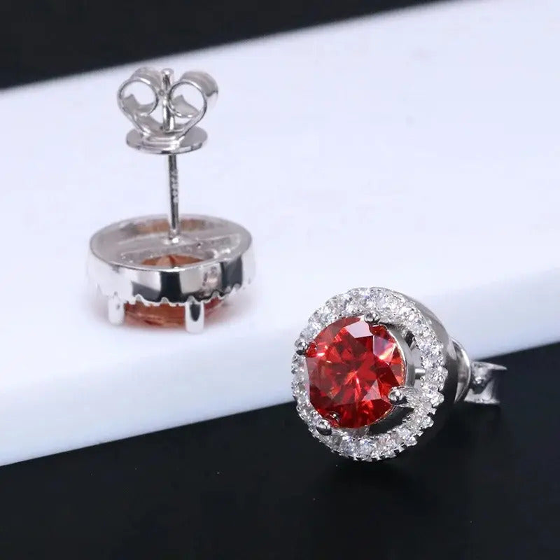 Aretes Moissanita Vvs1 Color D 1 Ct Plata 925- Oro 18k