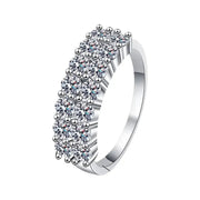 Anillo Unisex Churumbela 2 Filas Moissanite Plata 925 Icebox Plateado 8