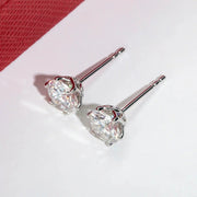 Pendientes Unisex De 1 Quilate Moissanita Plata 925-oro 18k Plateado