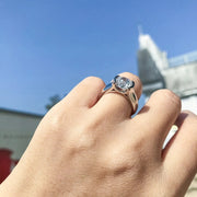 Anillo Unisex Plata 925 Incrustaciones Diamante 2 Quilates