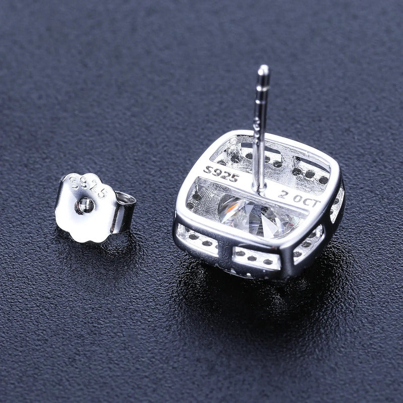 Aretes Moissanita 4ct. 9mm & Zircorn C/certificado Plata 925