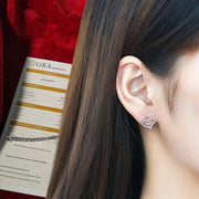 Aretes Corazón Forma Mujer Moissanita 6.5mm 1.5ct Plata 925.
