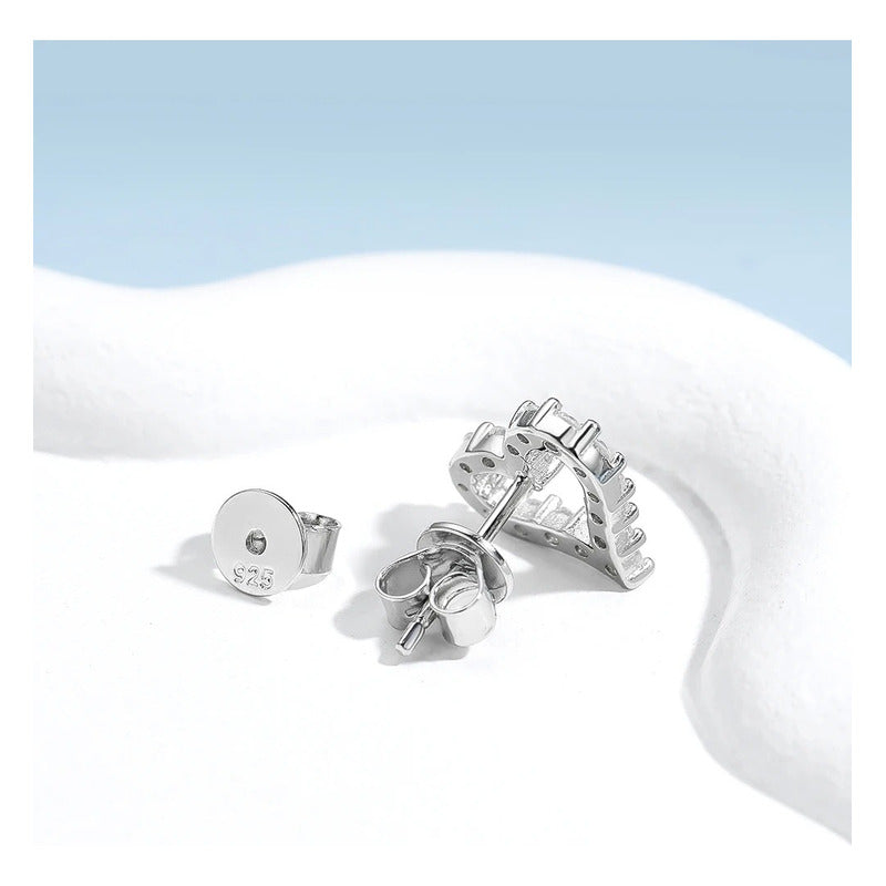 Aretes Corazón Forma Mujer Moissanita 6.5mm 1.5ct Plata 925.