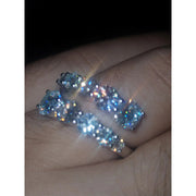 Anillo Churumbela 3.87 Ct. Moissanita Plata 925 Baño Oro 18k Plateado Adjustable