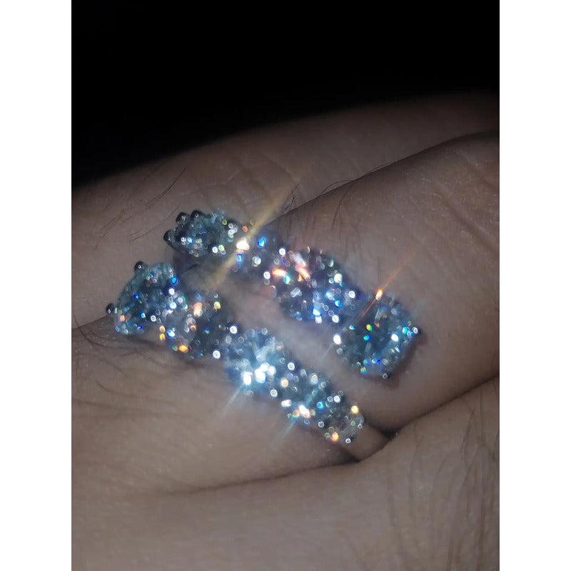 Anillo Churumbela 3.87 Ct. Moissanita Plata 925 Baño Oro 18k Plateado Adjustable