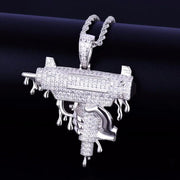 Dije De Arma Metralleta Subfusil Mp9 C/ Zircornia Suizas 5a