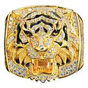 Anillo De Cabeza De León Tigre Moissanite Plata 925 Icebox.