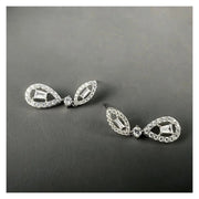 Aretes Moissanita Colgantes Pera Vintage Diseñador Plata 925