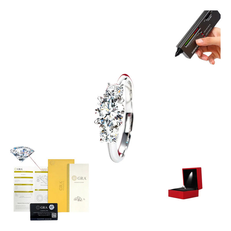 Anillo De Boda Diamante Lab Oro Solido 14k 5ct 9mm C/caja
