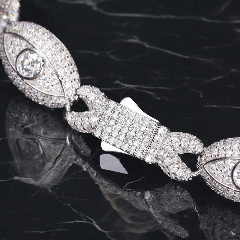 Pulso Infinito & Ojos Pulsera Moissanitas-plata 925-diamante