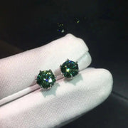 Conjunto De Joyas-moissanita Verde-anillo&pendientes&collar.