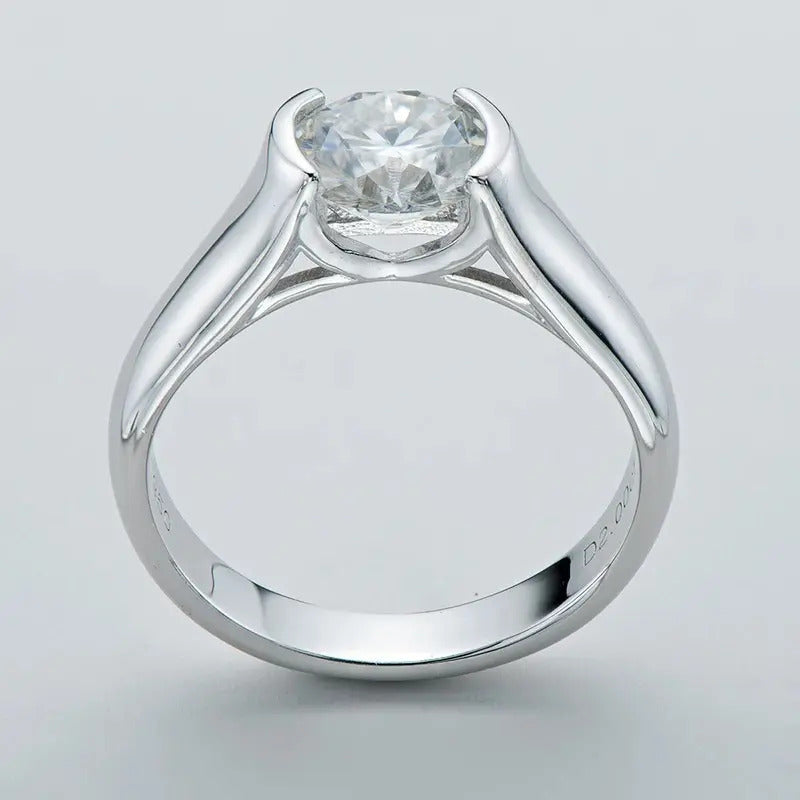 Anillo Unisex Plata 925 Incrustaciones Diamante 2 Quilates