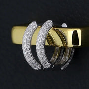 Arracadas Moissanita Para Hombre Y Mujer Plata 925 3 Filas