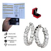 Aretes Arracadas 2.6 Ct Diamante De Lab Moissanite Plata 925 Plateado