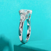 Anillo De Moissanita - Certificado 4.3ct - 3 Piedras D Vvs1