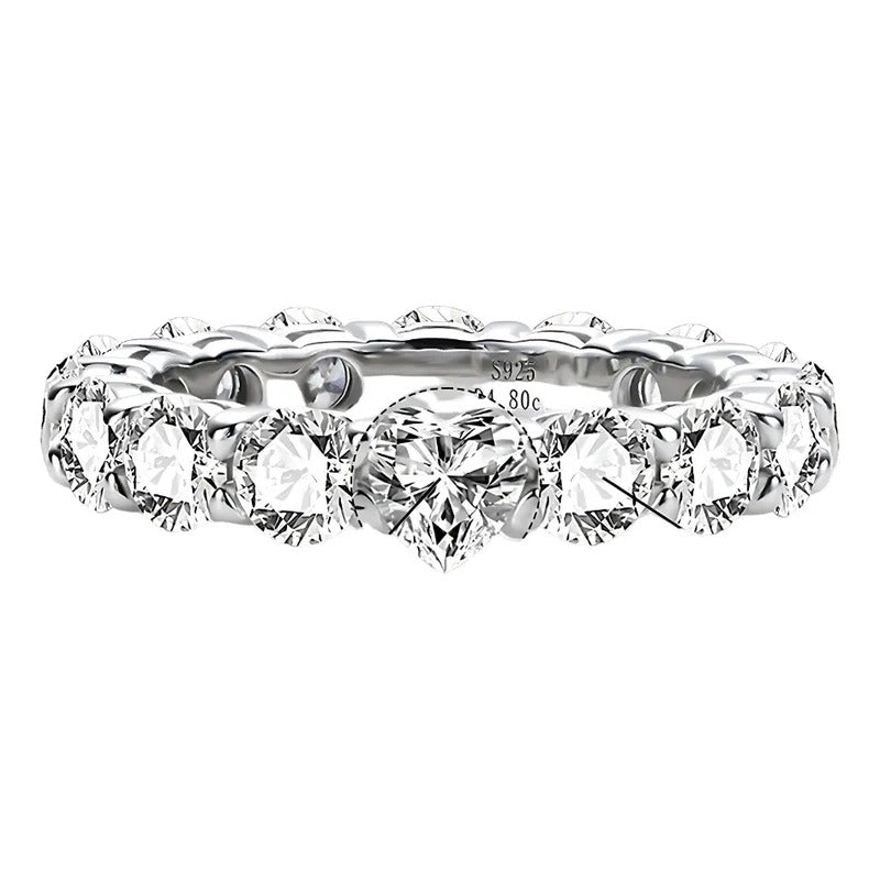Anillo Eternity De Boda-diamante-moissanita 8ct-oro 18k