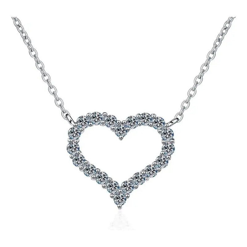 Dije De Corazon Para Mujer Plata 925 Moissanita 2.5 Kilates. Plateado