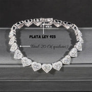 Esclava Corazón Diamante De Laboratorio 28 Ct- Plata Ley 925